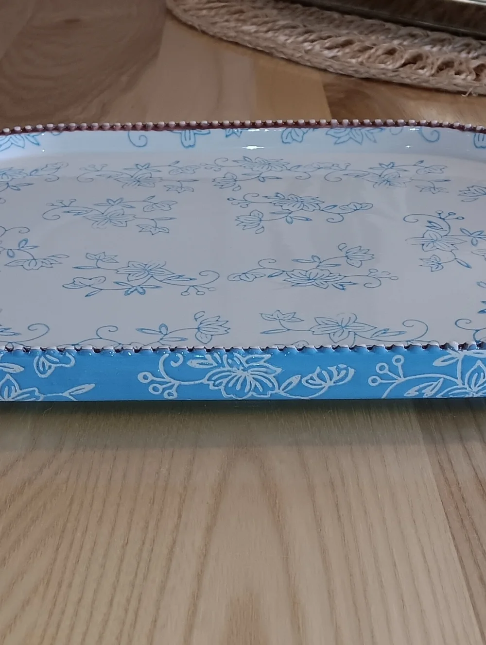 Temp-tations By Tara Floral Lace Blue 13 X 9 Platter